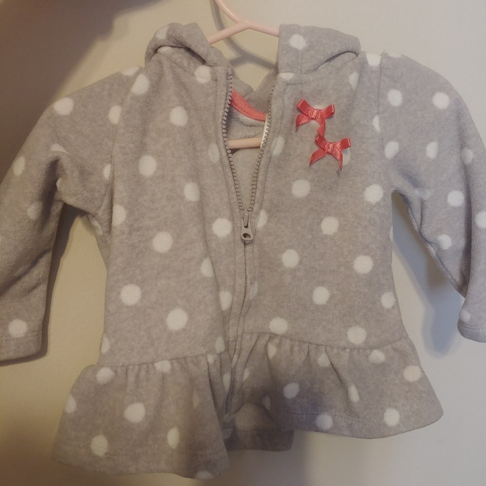 Gray polka dot hoodie